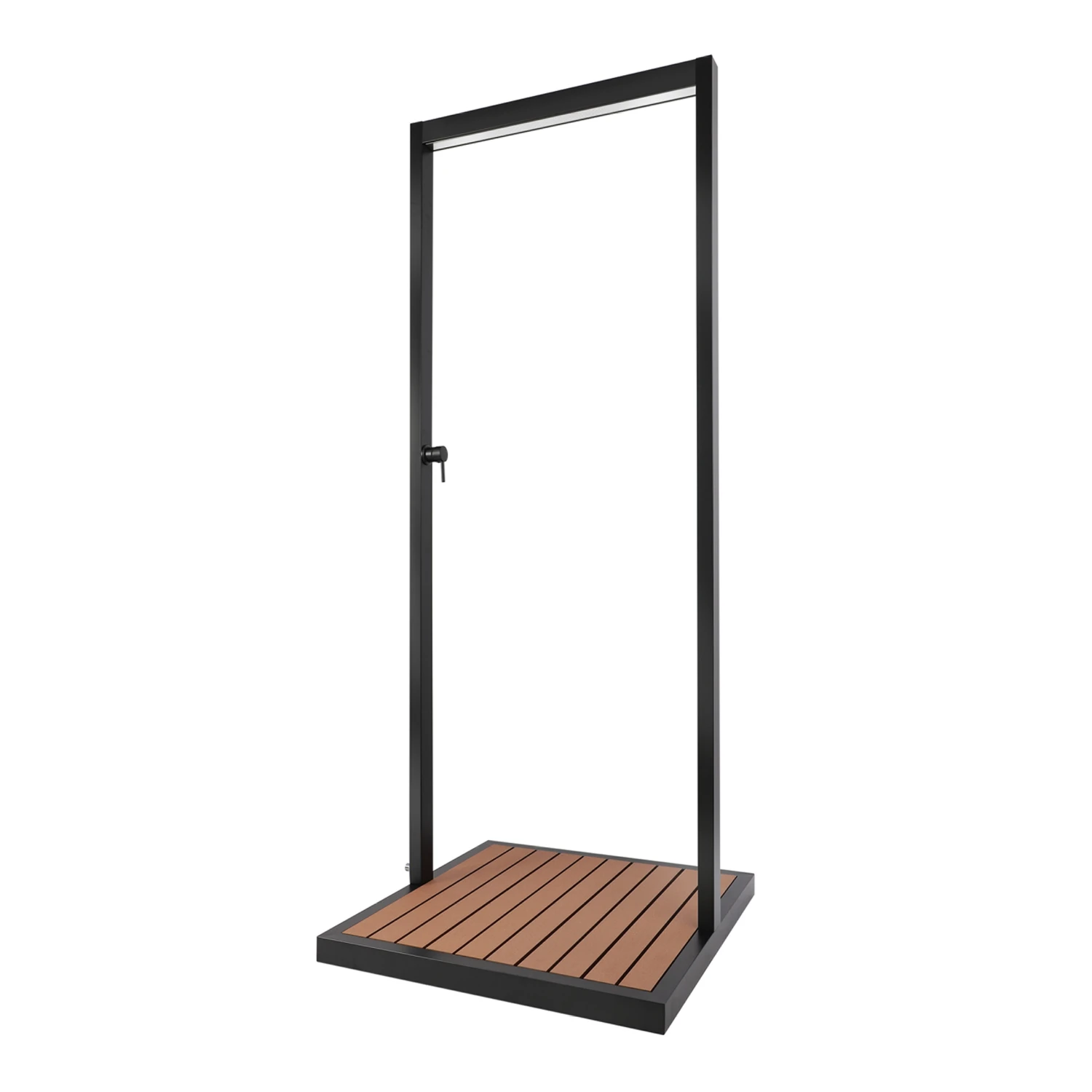 Zen Black Outdoor Shower With Wood Effect Base 5 Zen Black Outdoor Shower With Wood Effect Base - Image 3