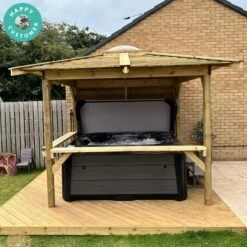 Outdoor Santorini - 5 Person Hot Tub With Gazebo Package -Hot Tubs Sale BellStampe