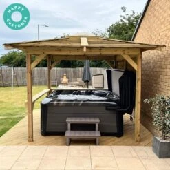 Outdoor Santorini - 5 Person Hot Tub With Gazebo Package -Hot Tubs Sale BellStamped2