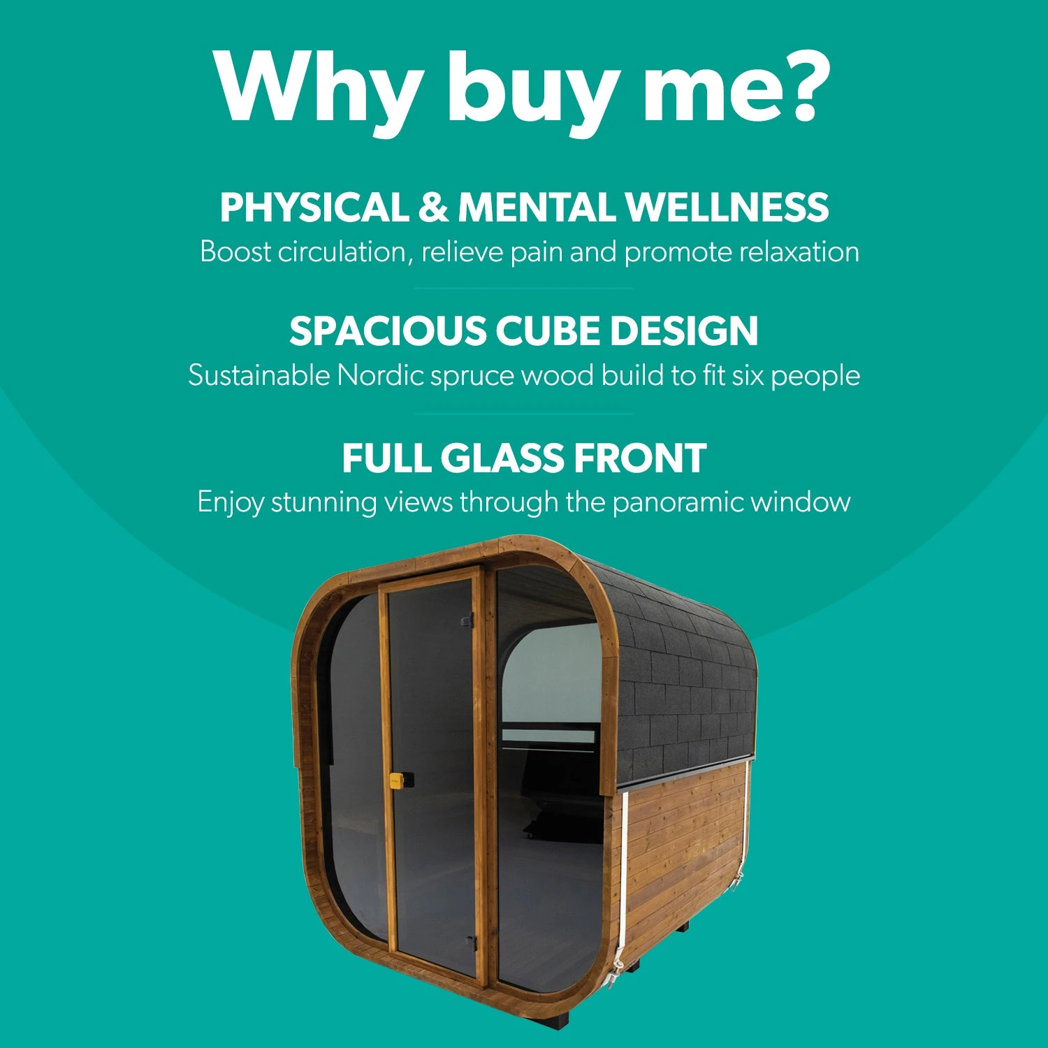 Hekla Cube 250 - 6 Person Outdoor Sauna 4 Hekla Cube 250 - 6 Person Outdoor Sauna - Image 2