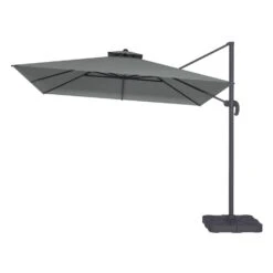 Como 3x3m Grey Square Cantilever Garden Parasol With Base And Cover -Hot Tubs Sale FTR064 2 Supersize
