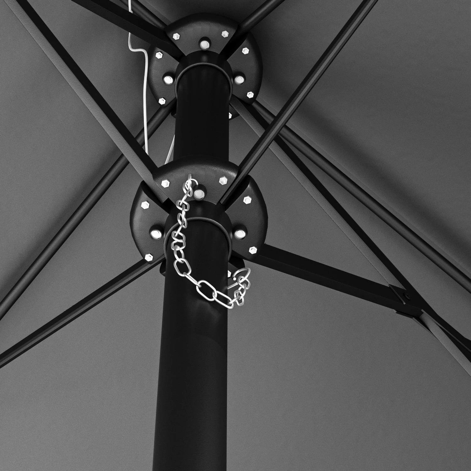 Como 2.7x4.5m Large Double Sided Grey Garden Parasol With Base And Cover 9 Como 2.7x4.5m Large Double Sided Grey Garden Parasol With Base And Cover - Image 7