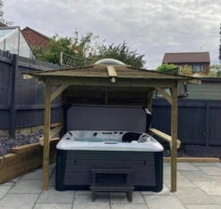 Brentano Wooden Hot Tub Gazebo With Tinted Dome Roof -Hot Tubs Sale Gazebo 7