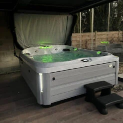 Jacuzzi® J495IP™ - 8-9 Person Hot Tub -Hot Tubs Sale J495HotTubPlatinumBrushedGrey Maudsley3