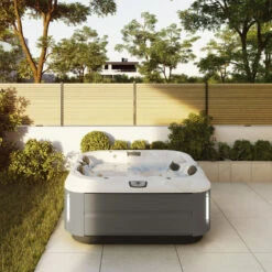 Jacuzzi® J315IP™ - 3 Person Hot Tub With 1 Lounger -Hot Tubs Sale JHT J315 Lifestyle BrushedGray 2000x1414 b7aeec0c 46a2 488f a3fe 72a890edd317square