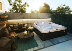Jacuzzi® J485IP™ - 7 Person Hot Tub -Hot Tubs Sale JHT J485 Lifestyle SmokedEbony 2000x1414 00fe93c9 43b1 4843 b387 ed6b837b8cda