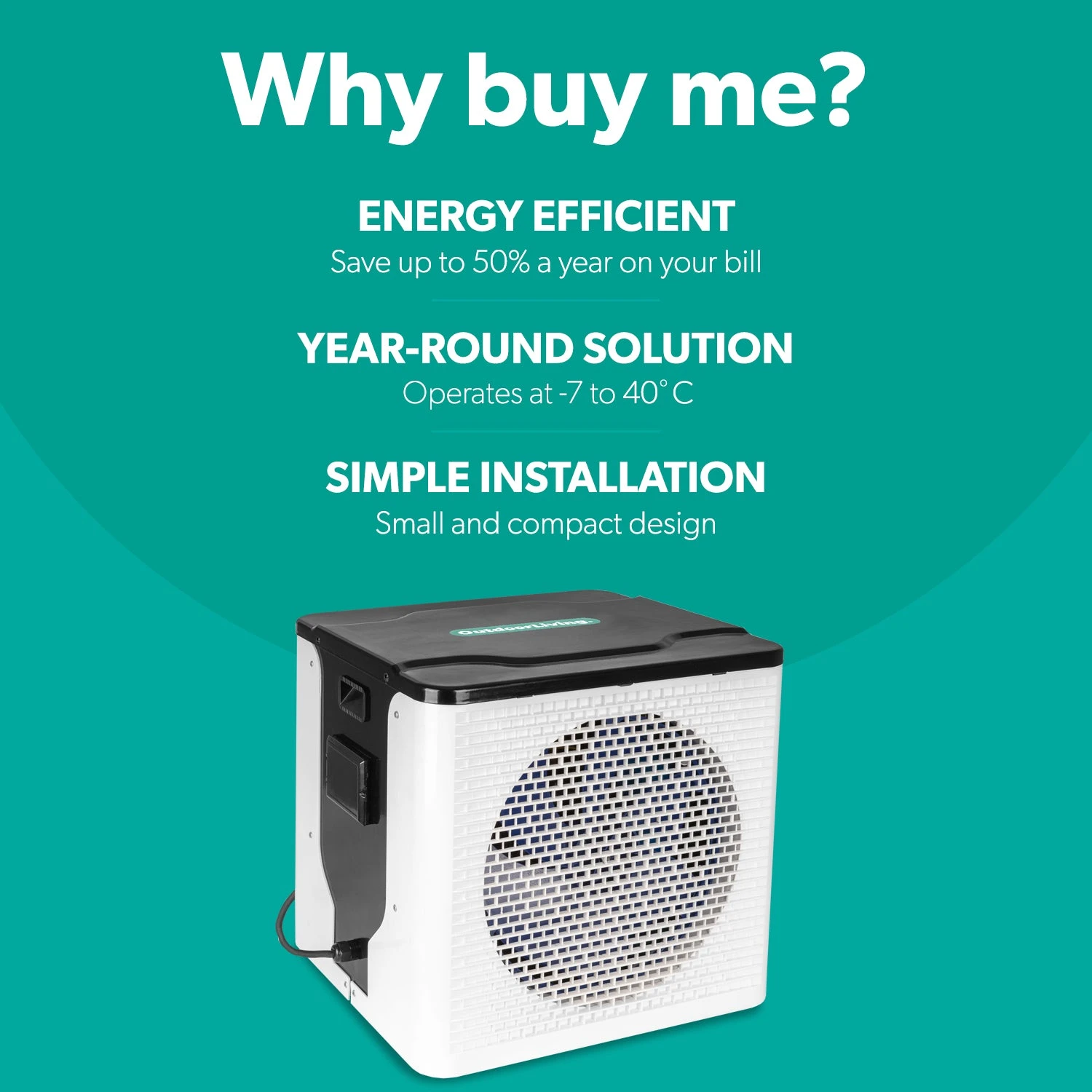 Outdoor 4kW Air Source Heat Pump For Hot Tub/Swim Spa 4 Outdoor 4kW Air Source Heat Pump For Hot Tub/Swim Spa - Image 2