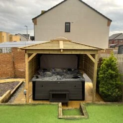 Brentano Wooden Hot Tub Gazebo With Tinted Dome Roof -Hot Tubs Sale OnyxTubwithBrentanoGazebo Lancaster2Square