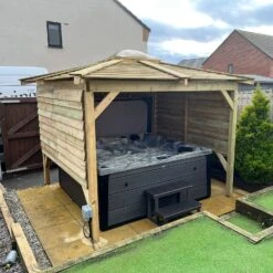 Brentano Wooden Hot Tub Gazebo With Tinted Dome Roof -Hot Tubs Sale OnyxTubwithBrentanoGazebo LancasterSquare