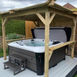 Brentano Wooden Hot Tub Gazebo With Tinted Dome Roof -Hot Tubs Sale OutdoorLookandBrentano