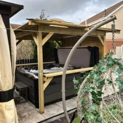 Brentano Wooden Hot Tub Gazebo With Tinted Dome Roof -Hot Tubs Sale OutdoorLookwithBrentano Rackley3Square