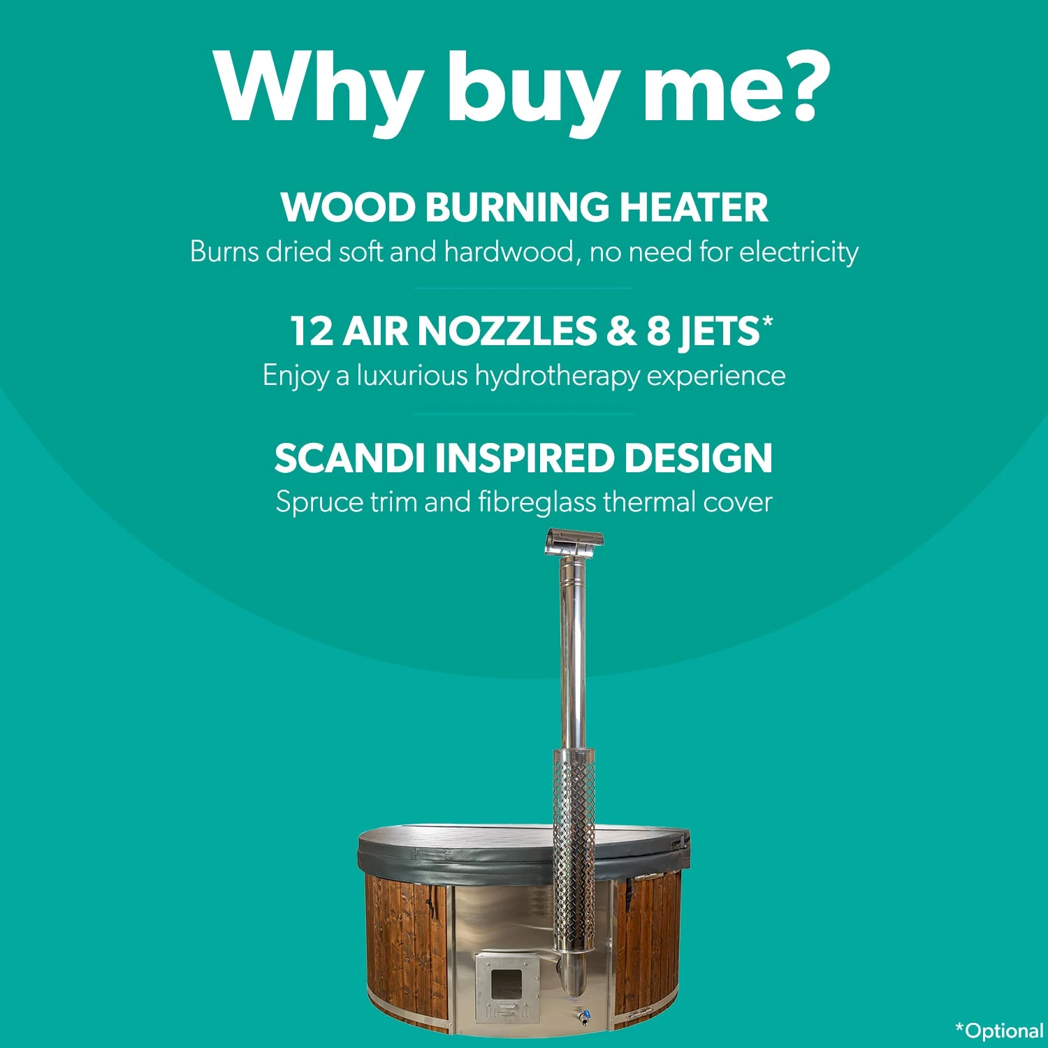 Outdoor Elite - 4 To 6 Person Wood Fired Hot Tub 4 Outdoor Elite - 4 To 6 Person Wood Fired Hot Tub - Image 2